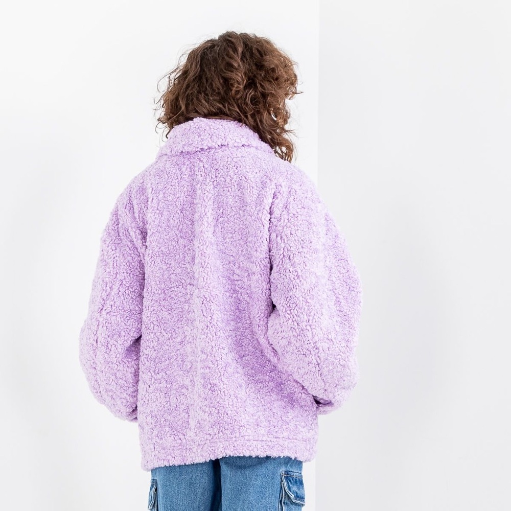 NWT Obey Brenda Cozy Pur in Purple Rose Teddy Bear Sherpa Jacket M / L - Picture 8 of 16